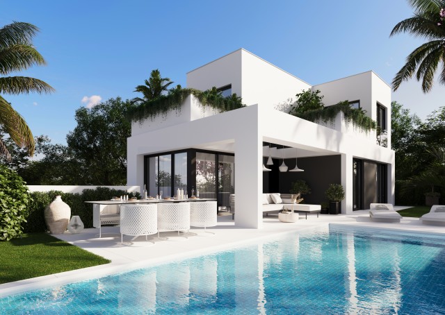 Luxe villa’s in Sierra Cortina Resort met spectaculaire dakterrassen — sommige met zeezicht — gelegen in Finestrat, Noord-Costa Blanca, Alicante, Spanje.