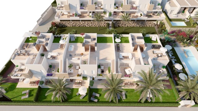 Nieuwe luxe bungalows tipo Maisonette PENTHUIS met gemeenschappelijk zwembad in het golf Resort La Finca , Algorfa, Costa Blanca Zuid Spanje te koop