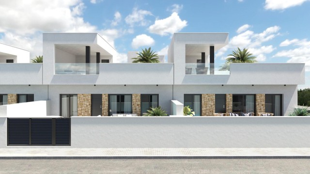 Grijs model rijwoningen met privé zwembad, 8 km van het strand in Daya Vieja, Costa Blanca Zuid Spanje te koop