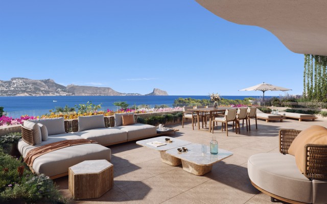 ***** MODERNE LUXE APPARTEMENTEN EN EEN OASE AAN ZEE met prachtig zwembad Appartementen met UITZICHT OP ZEE in EL Albir, Costa Blanca Noord, Spanje Costa Blanca Noord te koop