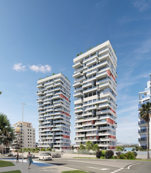 Eerste lijn strand appartementen met prachtig zeezicht in Calpe, Costa Blanca Norte Spanje te koop.