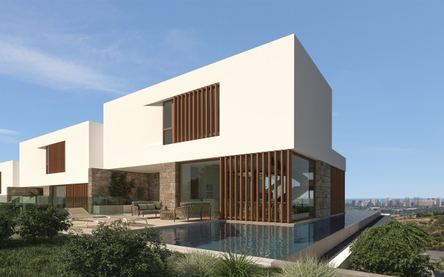 Prachtige Skyline IV luxe villa met uitzicht op zee en overloop zwembad in La Marquesa Golf, Rojales Costa Blanca Zuid, Spanje te koop