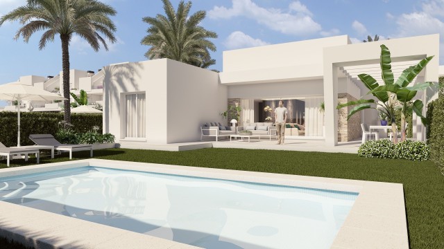 Grote goed geprijsde luxe vrijstaande villa met privé zwembad in Resort La Finca, Golf Algorfa, Costa Blanca Zuid, Spanje te koop.