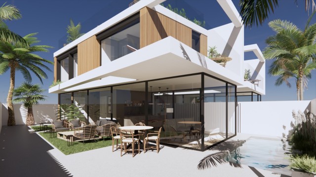 Tip Aanbevolen Moderne luxe villa met zwembad op slechts 300 meter van de zee in Torre De La Horadada, Pilar de la Horadada, Costa Blanca zuid, Alicante Spanje te koop, sleutelklaar