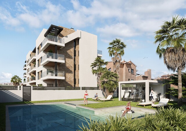 Appartementenproject in een nieuw wooncomplex in Torrevieja met zeer grote terrassen, solarium, Zuid-Costa Blanca, Alicante, Spanje.